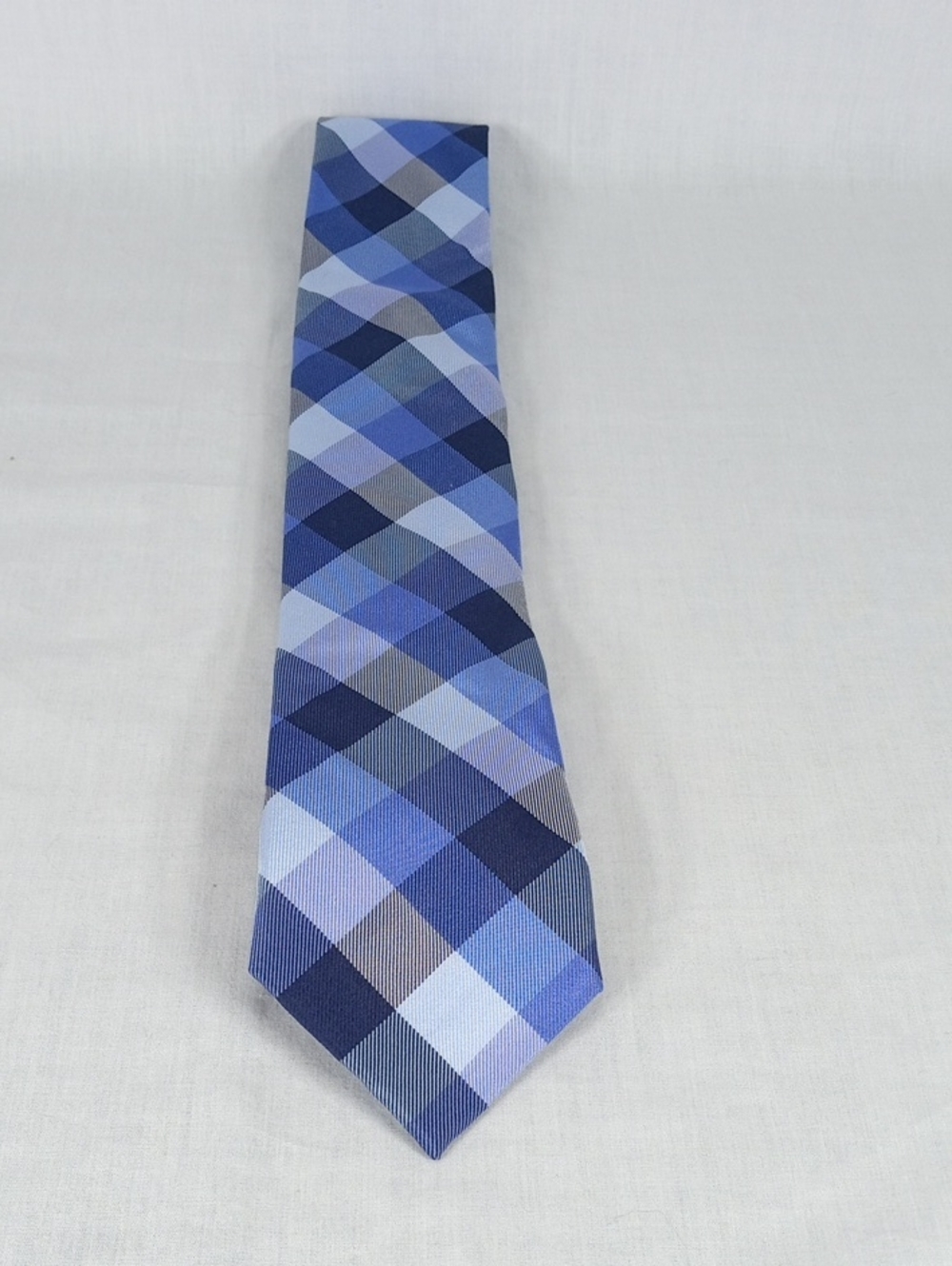 Tommy Hilfiger Blue Multi-Check Silk Tie